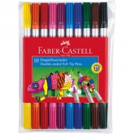 10-delni komplet barvnih pralnih flomastrov, z dvema koncema - Faber-Castell