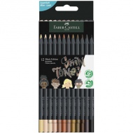 12-delni komplet barvnih svinčnikov Faber-Castell: Black Edition Skin Tone telesne barve