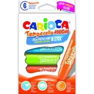 6-delni komplet neon tempera barvic - Carioca