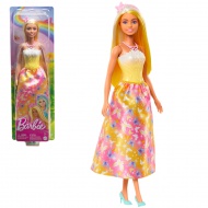 Barbie Dreamtopia: Princeska lutka v rumeno-roza obleki s metulji - Mattel