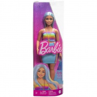 Barbie: Fashionista stil lutka v pisani črtasti obleki - Mattel