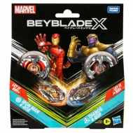 Beyblade X Marvel Collab: Iron Man vs. Thanos 4-80B X Venom 4-60B igralni set - Hasbro