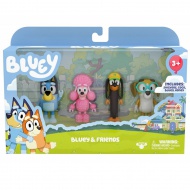 Bluey: Bluey in prijatelji, komplet 4 igralnih figuric