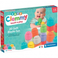 Clemmy: Touch &amp; Play mehke barvite gradbene kocke, 20-delni set - Clementoni