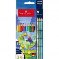 Faber-Castell: Barvice Grip z motivom dinozavrov, komplet 10 + 3 kosov