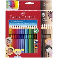 Faber-Castell: GRIP barvni svinčniki, komplet 24 kosov z 6 svinčniki barve kože