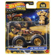 Hot Wheels Monster Trucks: Tiger Shark prvak z avtomobilčkom in pokalom 1/64 - Mattel