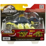 Jurassic World: Fierce Changers - Allosaurus &amp; Dimetrodon preoblikovalna dinozavrska igrača - Mattel