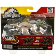 Jurassic World: Fierce Changers - Carnotaurus &amp; Stegosaurus preoblikovalna dinozavrska igrača - Mattel