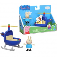 Peppa Pig: Mali helikopter in figura Zajčica Rebeka - Hasbro