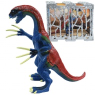 Dino World: S podrobnostmi bogato izdelana 20 cm velika figurica dinozavra Terizinozavra v kletki