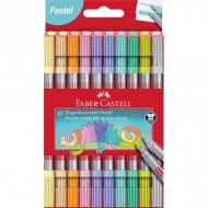 Faber-Castell: 10-delni komplet flomastrov pastelnih barv z dvema konicama