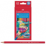 Faber-Castell: 12-delni komplet akvarelnih barvnih svinčnikov + čopič