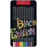 Faber-Castell: Black Edition 12-delni set barvnih svinčnikov v kovinski škatli