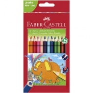 Faber-Castell: Jumbo 12-delni komplet trikotnih barvnih svinčnikov s šilčkom