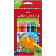 Faber-Castell: Jumbo 24-delni komplet trikotnih barvnih svinčnikov s šilčkom