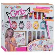 Fashion Girls: Set biserov za izdelavo ročne ure z barvnimi biseri, 5 urami in dodatki