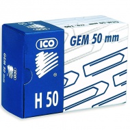 ICO: H50 100-delni komplet papirnih sponk 50mm