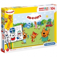 Kid-E-Cats 104-delna barvalna dvostranska Double sestavljanka 2-v-1 - Clementoni