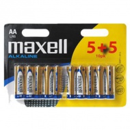 Maxell: Alkalna ploščata baterija 1.5V AA LR6 5+5 v trdem pakiranju