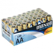 Maxell: Alkalna ploščata baterija 1.5V AA LR6 v foliji 32 kosov