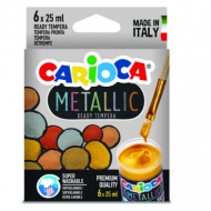 Metallic 6-delni komplet tempera barvic - Carioca