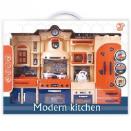 Modern Kitchen Modro-oranžen kuhinjski komplet s svetlobnimi in zvočnimi efekti