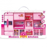 Modern Kitchen pink kuhinjski komplet z dodatki, s svetlobnimi in zvočnimi efekti