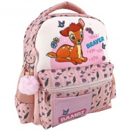 Nahrbtnik za vrtec s 3D vzorcem Bambi pink 27x10x31cm