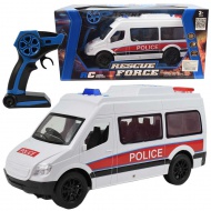 RC daljinsko vodeni beli policijski minibus s svetl. učinki 2,4GHz merilo 1/12 30 cm