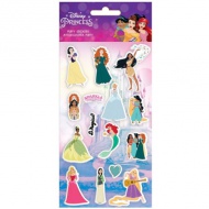 Set 3D napihnjenih nalepk Čudovite Disney princeske na listu 10 x 22 cm