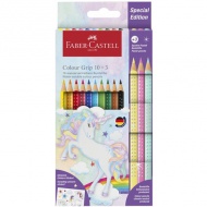 Set barvnih svinčnikov 10+3 pastelnih barv Faber-Castell: Grip Samorog