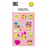 Set samolepilnih nalepk na listu 8 x 12 cm Smiley 5 kosov