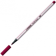 Stabilo: Pen 68 brush Flomaster s čopič konico bordo rdeče barve