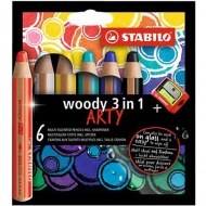 Stabilo Woody 3in1 ARTY 6-delni komplet barvnih svinčnikov