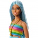 Barbie: Fashionista stil lutka v pisani črtasti obleki - Mattel